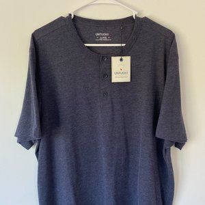 NEW! UNTUCKit Henley Short Sleeved Shirt Gray Men's XL Jericho